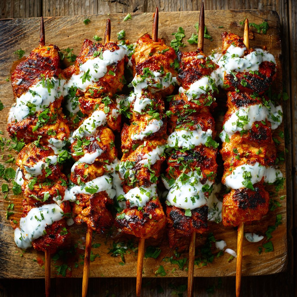 Paprika Chicken Skewers with Yogurt