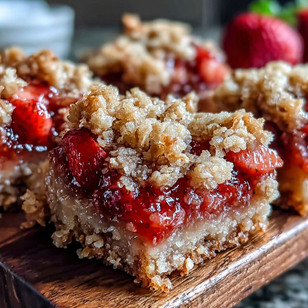 Buttery Strawberry Crisp Bars