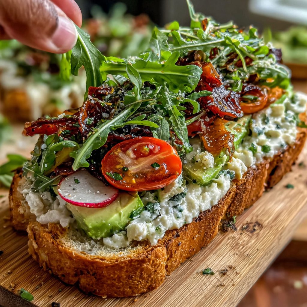 Open-Faced Spring Veggie Sandwich