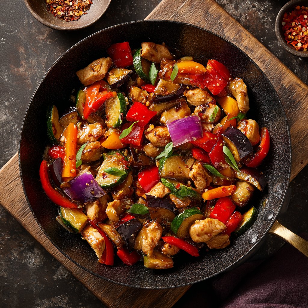 Eggplant and Turkey Stir-Fry
