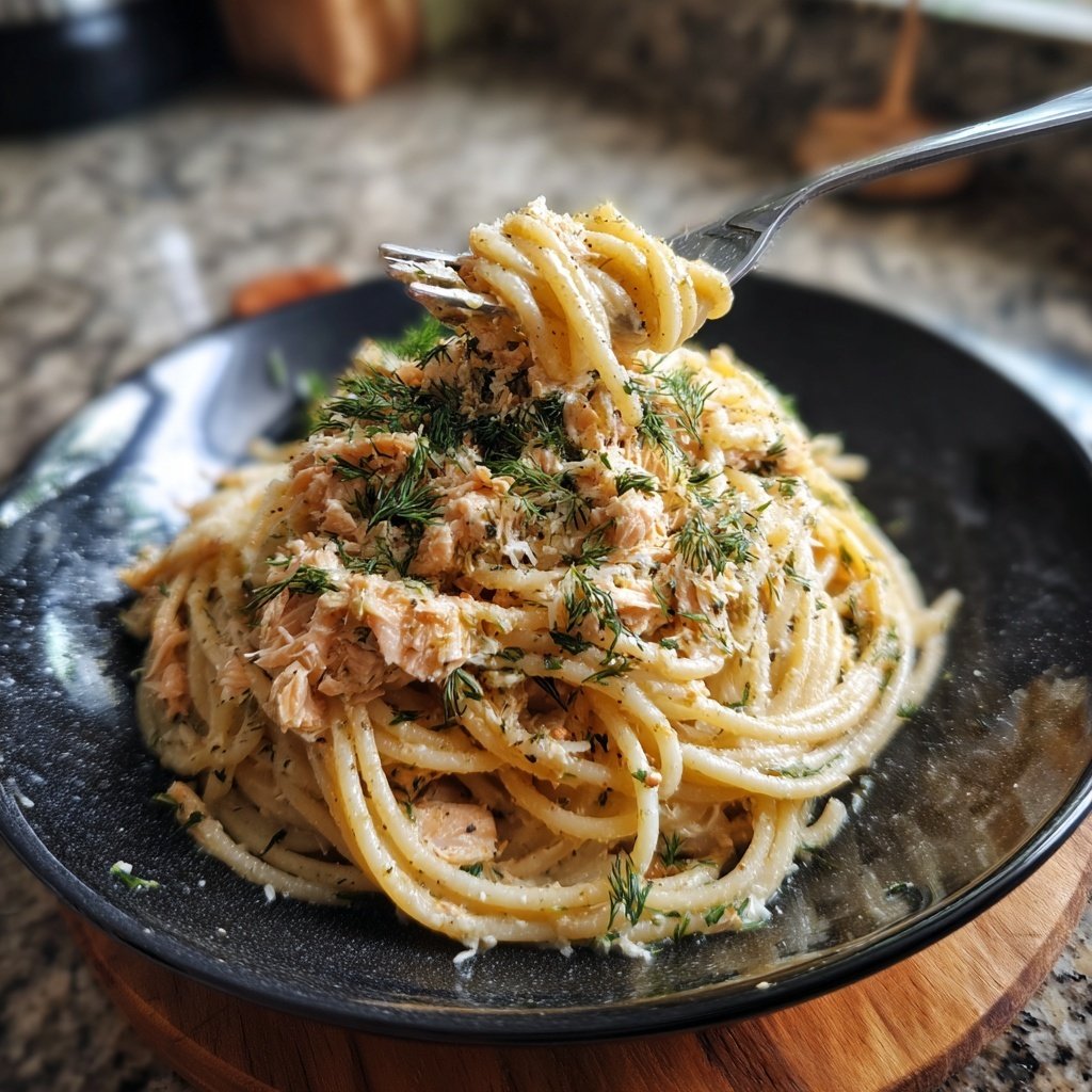 Creamy Salmon Spaghetti Delight